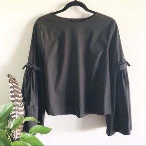CATHERINE MALANDRINO black bell sleeve top